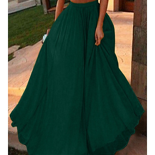 

Women's Swing Skirts - Solid Colored Wine Black Yellow S M L