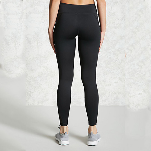 

Women's Yoga Basic Legging - Solid Colored Mid Waist Black S M L