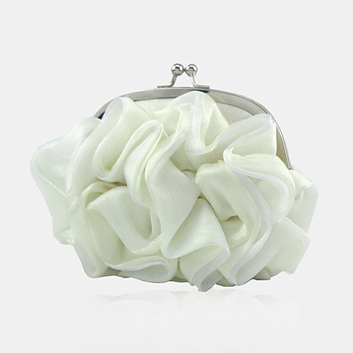 

Women's / Girls' Flower Silk Evening Bag Solid Color White