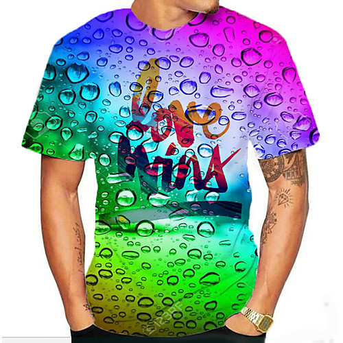 

Love Wins Men's 3D Graphic Red Print T-shirt Basic Tropical Daily Sports Rainbow