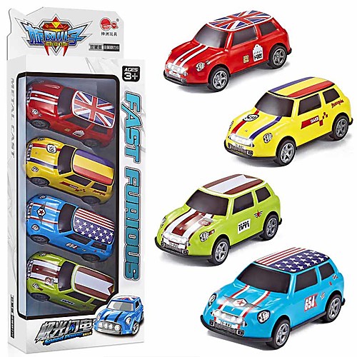 

Toy Car Vehicle Playset Pull Back Car / Inertia Car Mini Truck Cartoon Toy Colorful Metal Alloy Mini Car Vehicles Toys for Party Favor or Kids Birthday Gift Random Colors 4 pcs