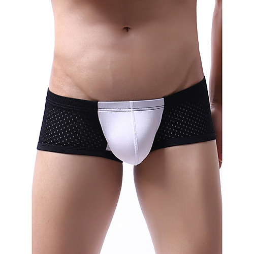 

Men's Basic Boxers Underwear - Normal Low Waist White Blue Red S M L