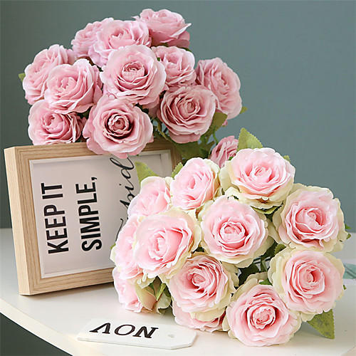 

36cm 12 Sawtooth Small Fresh Bouquet Rose Wedding Flower Wall Decoration Artificial Flower 1 Bunch