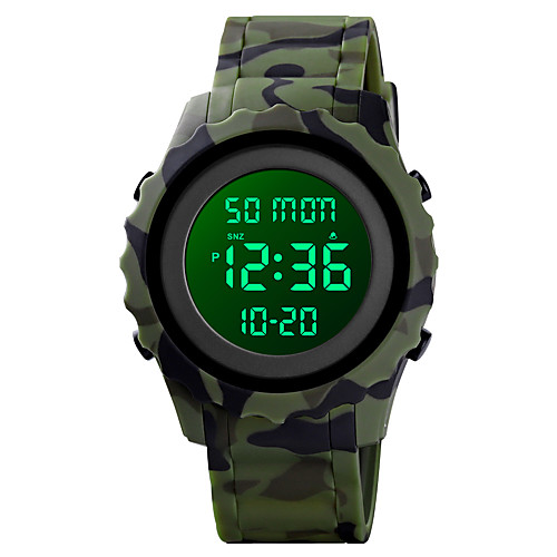 

SKMEI Men's Digital Watch Digital Modern Style Sporty Silicone Black / Blue / Green 50 m Military Calendar / date / day Chronograph Digital Camouflage Outdoor - Black Blue Green One Year Battery Life