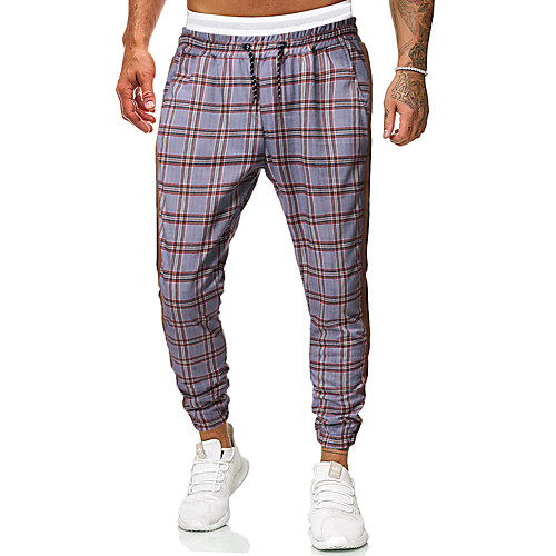 

Men's Basic Chinos / Sweatpants Pants - Plaid / Checkered / Print Classic Khaki US34 / UK34 / EU42 US36 / UK36 / EU44 US38 / UK38 / EU46