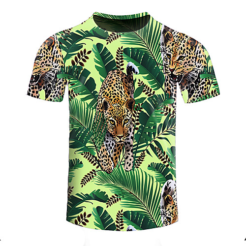 

Men's Women's Running T-Shirt Workout Shirt Round Neck Running Walking Jogging Breathable Moisture Wicking Soft Sportswear Tiger Plus Size Tee / T-shirt Top Short Sleeve Activewear Micro-elastic