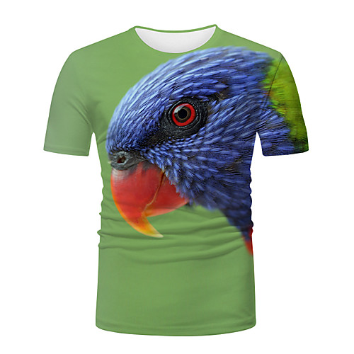 

Men's Graphic Animal T-shirt Basic Elegant Daily Going out Round Neck Blue / Short Sleeve