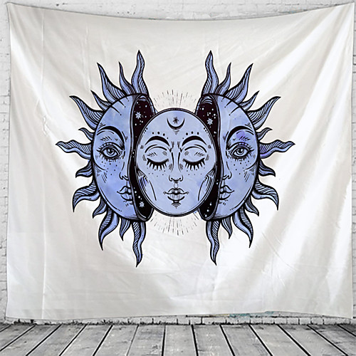 

Wit Zwart Sun Moon Mandala Tapijt Muur Opknoping Celestial Wandtapijten Hippie Muur Tapijten Dorm Decor Psychedelische Tapestry