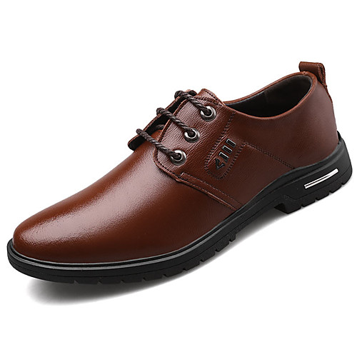 

Men's Summer / Fall Classic / Casual Daily Office & Career Oxfords Faux Leather Non-slipping Wear Proof Black / Brown