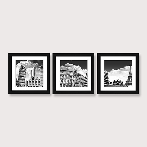 

Framed Art Print Framed Set Famous Ancient Buildings in Europe Landscape Scenic PS Illustration Wall Art