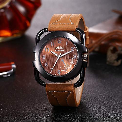 

Men's Sport Watch Quartz PU Leather Black / Brown Chronograph New Design Casual Watch Analog Fashion Cool - Blue Brown Black