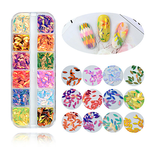 

1 Box Nail Glitter Flakes Sparkly DIY Horse-eye Colorful Sequins Spangles Polish Manicure Nails Art Decorations