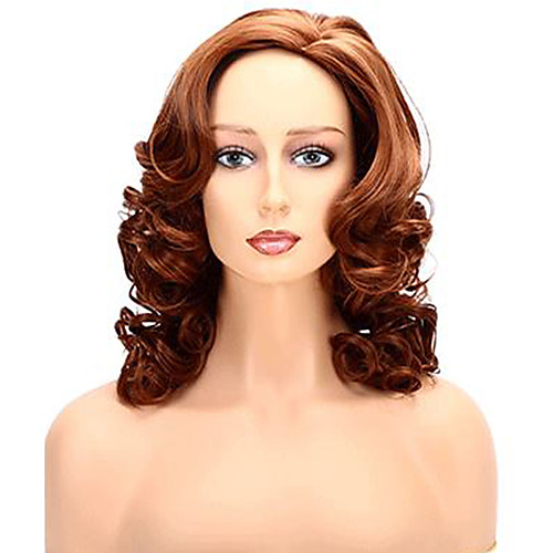 

Synthetic Wig Body Wave Middle Part Wig Medium Length Brown / Burgundy Synthetic Hair 12 inch Women's Party Women Brown