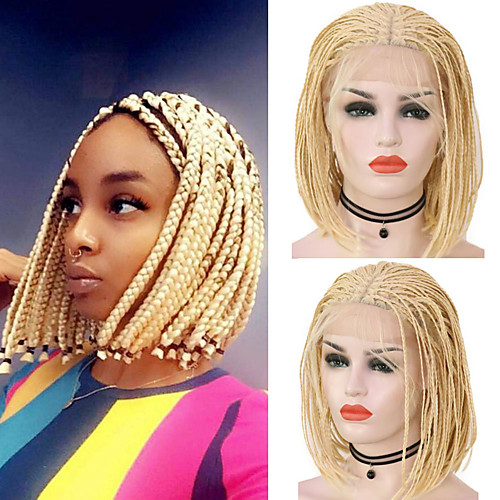 

Synthetic Lace Front Wig Box Braids Plaited Middle Part with Baby Hair Lace Front Wig Blonde Pink Short Long Light Blonde Synthetic Hair 12-16 inch Women's Party Women Synthetic Blonde Pink