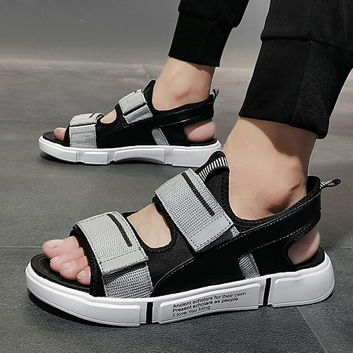 

Men's Summer Outdoor Sandals PU Non-slipping Black / Khaki / Gray