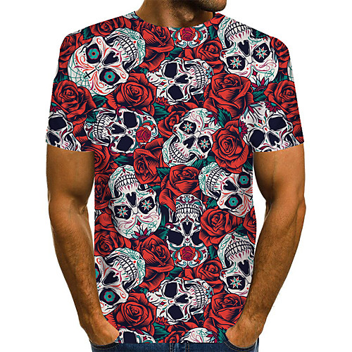 

Men's Floral Graphic Blue Print T-shirt Basic Exaggerated Daily Blue / Purple / Red / Yellow / Green