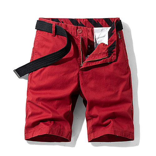 

Men's Sporty Basic Slim Shorts Cargo Pants - Solid Colored Patterned Cotton Summer Black Blue Red US34 / UK34 / EU42 / US36 / UK36 / EU44 / US38 / UK38 / EU46