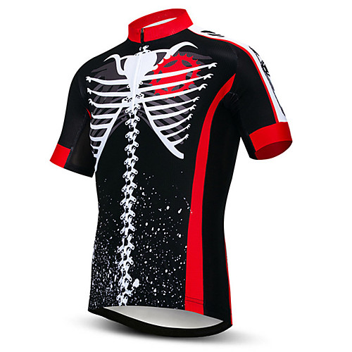 

21Grams Men's Short Sleeve Cycling Jersey Black / Red Stripes Gear Bike Jersey Top Mountain Bike MTB Road Bike Cycling UV Resistant Breathable Quick Dry Sports Clothing Apparel / Stretchy / Race Fit