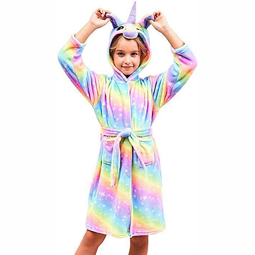 

Kid's Kigurumi Pajamas Bathrobe Oodie Unicorn Flying Horse Onesie Pajamas Flannelette Purple / Yellow / Red Cosplay For Boys and Girls Animal Sleepwear Cartoon Festival / Holiday Costumes