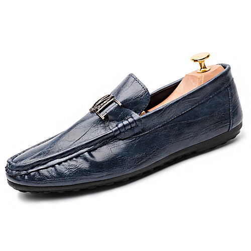 

Men's Spring & Summer / Fall & Winter Classic / British Daily Home Loafers & Slip-Ons Walking Shoes Nappa Leather Black / Blue