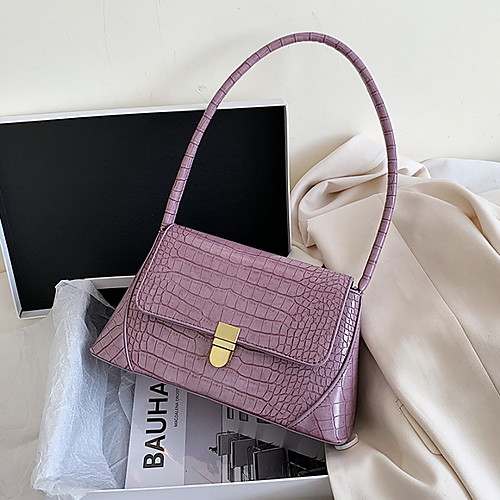 

Women's Buttons PU Top Handle Bag Solid Color White / Black / Purple