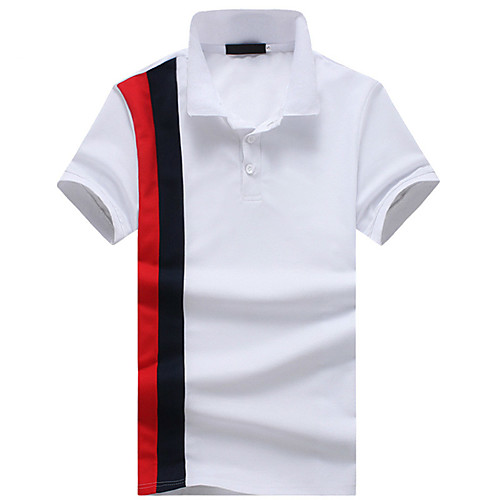 

Men's Color Block Polo Basic Elegant Daily Work White / Black / Navy Blue