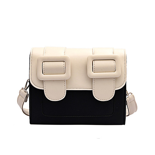 

Women's Polyester / PU Crossbody Bag Color Block Green / White / Brown