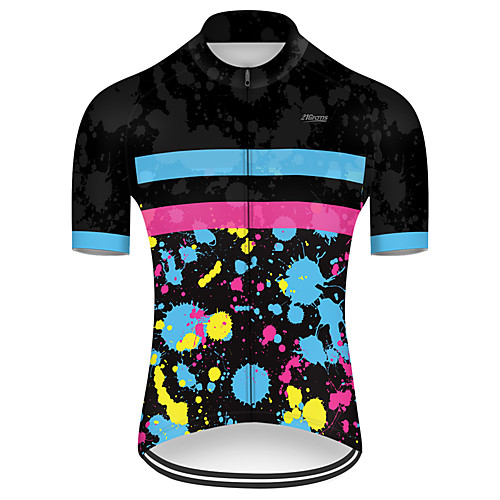 

21Grams Men's Short Sleeve Cycling Jersey Polyester Black / Blue Tie Dye Gradient Bike Jersey Top Mountain Bike MTB Road Bike Cycling Breathable Quick Dry Ultraviolet Resistant Sports Clothing Apparel