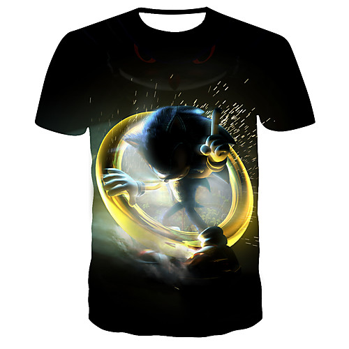 

Men's 3D Print T-shirt Daily Round Neck Black / Short Sleeve