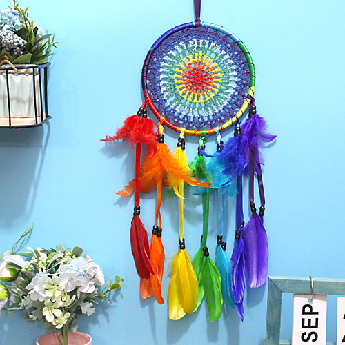 

Boho Dream Catcher Handmade Gift Wall Hanging Decor Art Ornament Craft Feather 5516cm for Kids Bedroom Wedding Festival