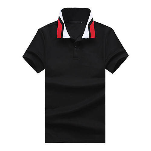 

Men's Solid Colored Polo Basic Elegant Daily Work White / Black / Light gray / Navy Blue / Short Sleeve