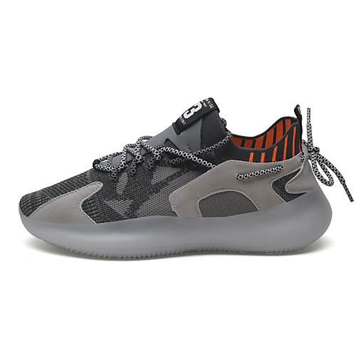 

Men's Fall Daily Outdoor Trainers / Athletic Shoes Running Shoes / Walking Shoes Tissage Volant Breathable Non-slipping Shock Absorbing Black / Beige / Gray