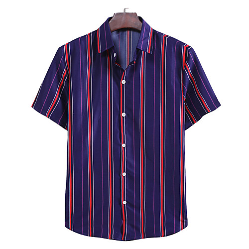 

Men's Striped Shirt Basic Daily Black / Blue