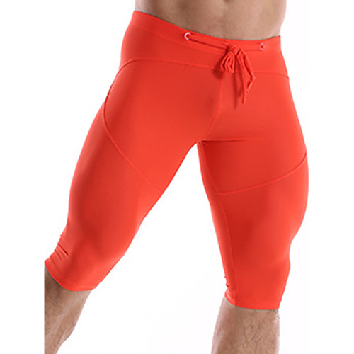 

Men's Sporty Boy Leg Bottoms Swimwear Swimsuit - Solid Colored S M L White Black Blue Orange
