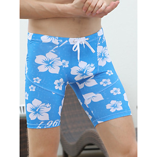 

Men's Basic Swim Trunk Beach board shorts Swimwear Swimsuit - Color Block Breathable M L XL Blue