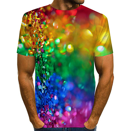 

Love wins Men's 3D Dusty Blue Print T-shirt Basic Exaggerated Daily Rainbow