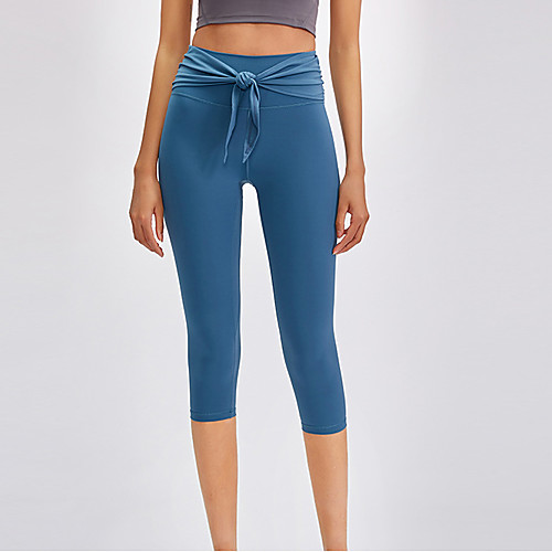 

Women's High Waist Yoga Pants Black Dark Gray Green Blue Light gray Nylon Running Fitness Gym Workout 3/4 Capri Pants Sport Activewear Breathable Tummy Control Butt Lift Moisture Wicking High