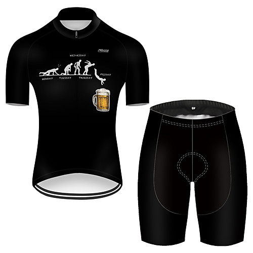 

21Grams Men's Short Sleeve Cycling Jersey with Shorts Nylon Black Funny Oktoberfest Beer Bike Quick Dry Breathable Sports Funny Mountain Bike MTB Road Bike Cycling Clothing Apparel / Stretchy