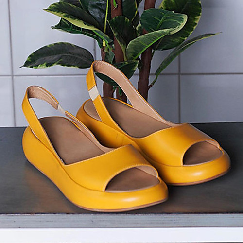 

Women's Sandals Flat Sandal 2020 Spring & Fall / Spring & Summer Flat Heel Open Toe Sweet Minimalism Daily Outdoor PU White / Yellow / Pink