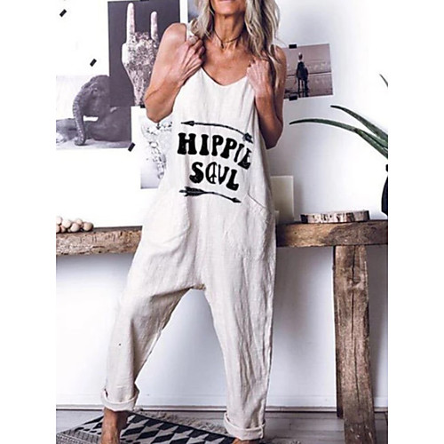 

Women's White Blue Green Jumpsuit Onesie, Letter S M L