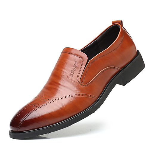 

Men's Summer / Fall Classic / Casual Daily Office & Career Loafers & Slip-Ons Cowhide Non-slipping Wear Proof Black / Brown