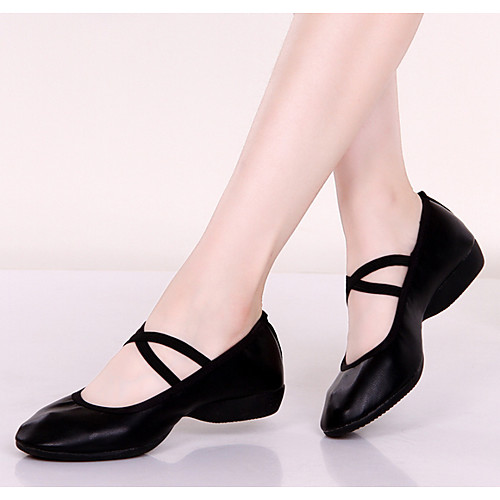 

Women's Dance Sneakers PU Flat Flat Heel Dance Shoes Black / Red / Fuchsia