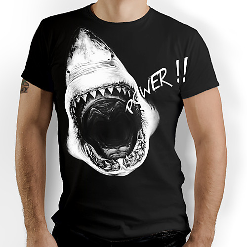 

Men's Graphic 3D Print Print T-shirt Daily Black