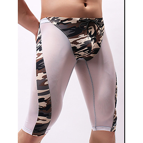 

Men's Sporty Orange Blue White Boy Leg Bottoms Swimwear Swimsuit - Camo / Camouflage Breathable S M L Orange