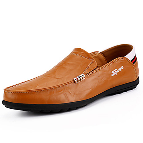 

Men's Summer Casual Daily Loafers & Slip-Ons PU Non-slipping Black / Yellow / Brown