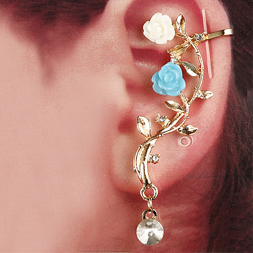

Women's Clear Ear Cuff Earrings Classic Flower Elegant Romantic Fashion Cute Colorful Imitation Diamond Earrings Jewelry Gold / Silver For Gift Daily Holiday Festival 1pc