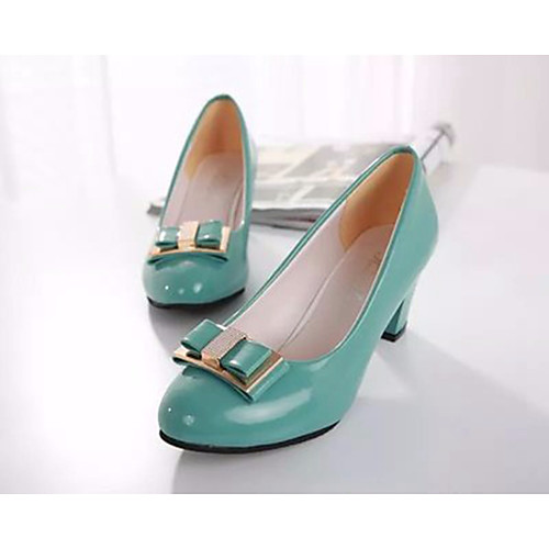 

Women's Heels Summer Chunky Heel Round Toe Daily PU Black / Blue / Beige