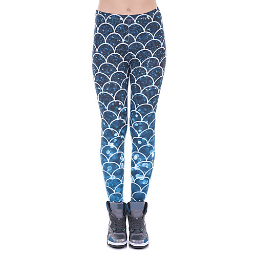 

Women's Yoga Pants 3D Print Dark Blue Elastane Yoga Running Fitness Tights Leggings Sport Activewear Quick Dry Tummy Control Butt Lift Moisture Wicking High Elasticity Skinny