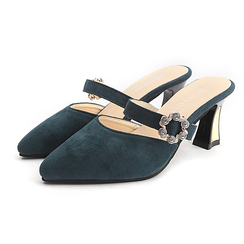 

Women's Heels / Clogs & Mules Summer Pumps Pointed Toe Sexy Daily Suede Black / Dark Green