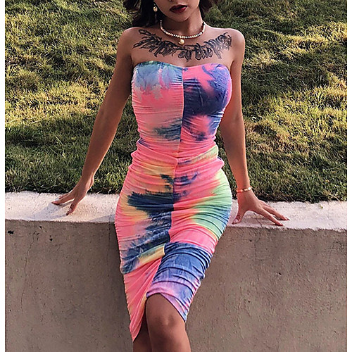 

2020 SUMMER Tie Dye Rainbow Tube dress